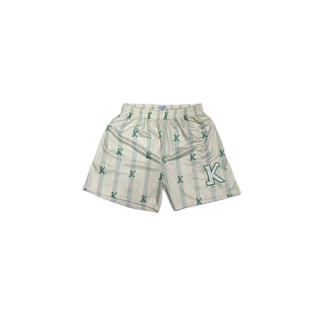 Just Krooz Cream Monogram Shorts